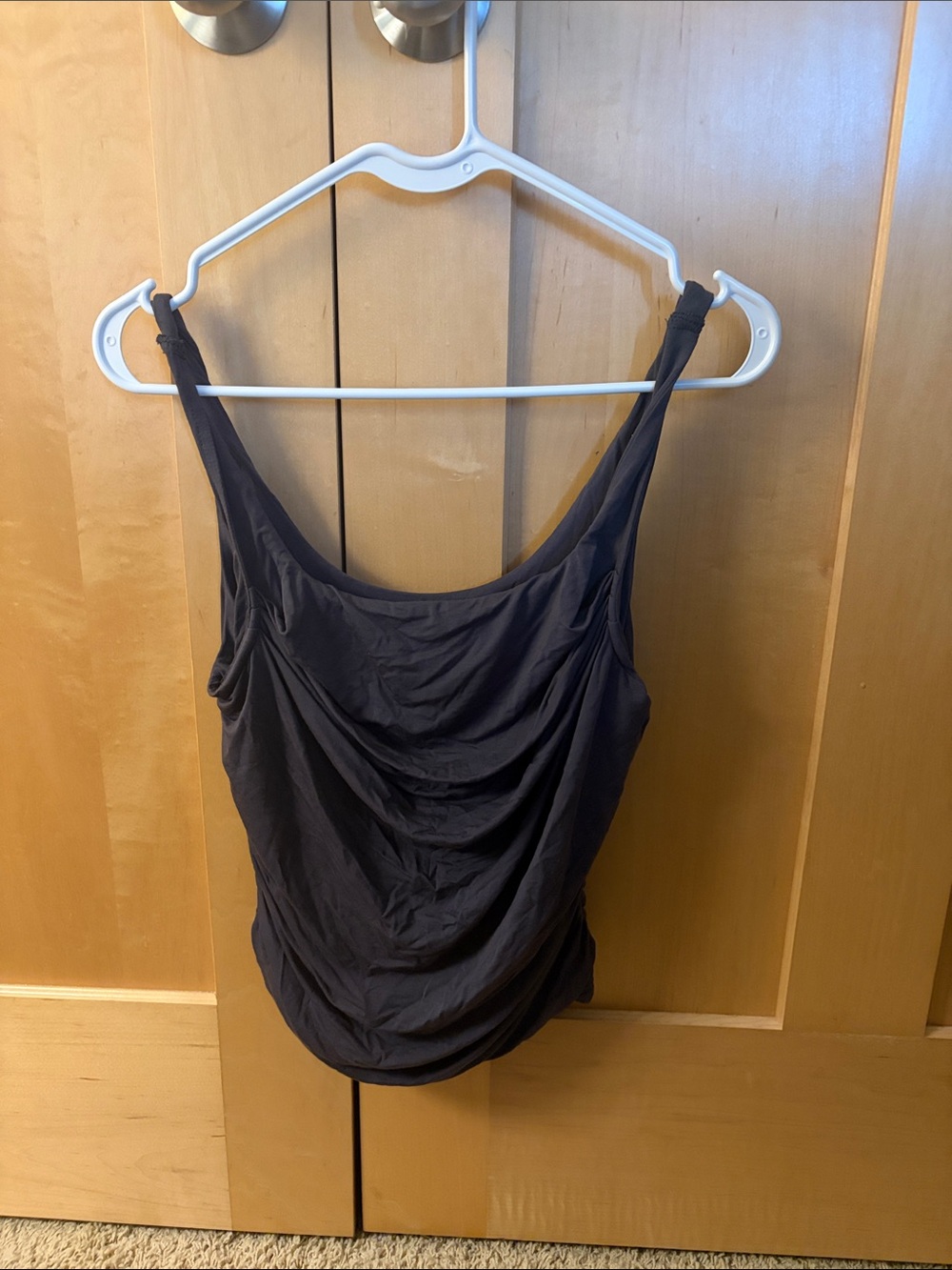Women’s Gray Ruched Tank Top - Picture 1 of 2